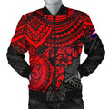 FUNSTUFFPRINT American Samoa Polynesian Bomber Jacket (Men) - Red Turtle - 3D Bomber Jacket