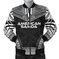 FUNSTUFFPRINT American Samoa Polynesian Chief Men's Bomber Jacket - Black Version - 3D Bomber Jacket