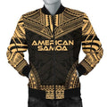 FUNSTUFFPRINT American Samoa Polynesian Chief Men's Bomber Jacket - Gold Version - 3D Bomber Jacket