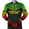 FUNSTUFFPRINT American Samoa Polynesian Chief Men's Bomber Jacket - Reggae Version - 3D Bomber Jacket