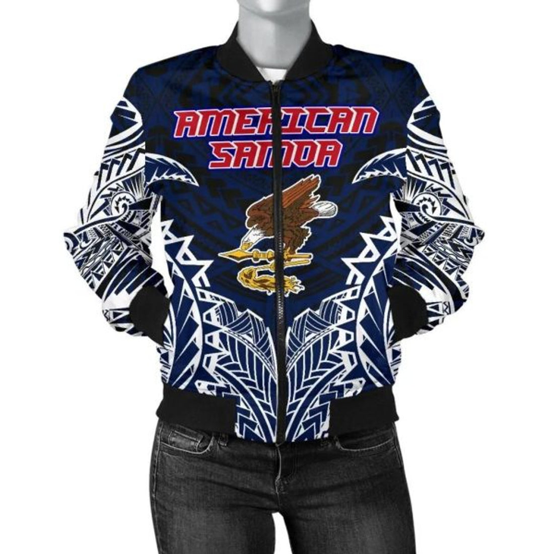 FUNSTUFFPRINT American Samoa Premium Women's Bomber Jacket 3D Bomber Jacket