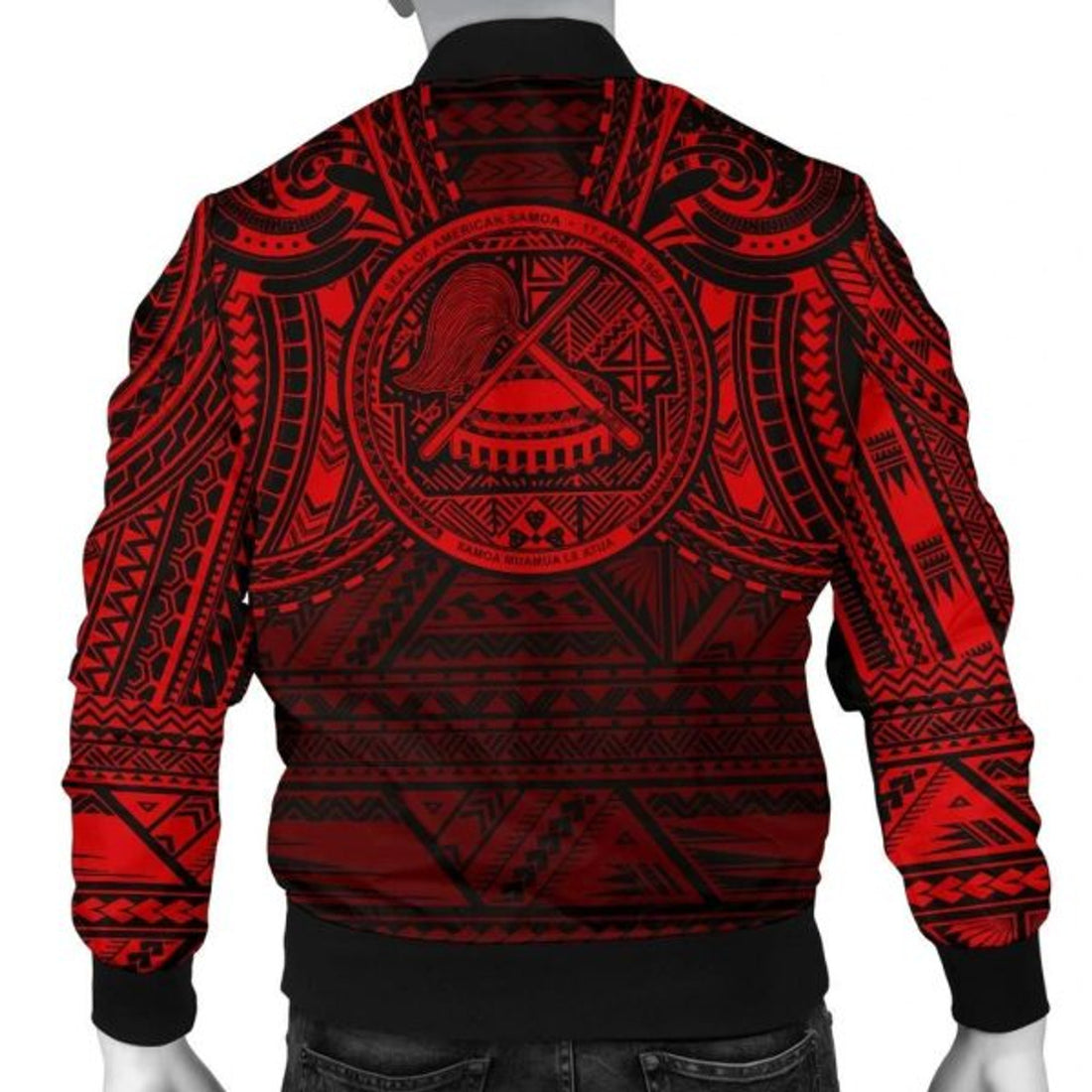 FUNSTUFFPRINT American Samoa Spirit Men's Bomber Jacket (Red) 3D Bomber Jacket