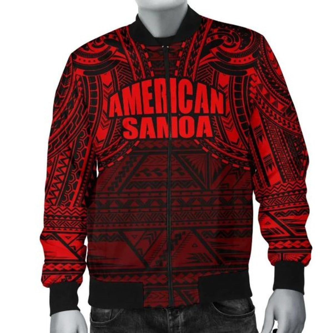 FUNSTUFFPRINT American Samoa Spirit Men's Bomber Jacket (Red) 3D Bomber Jacket