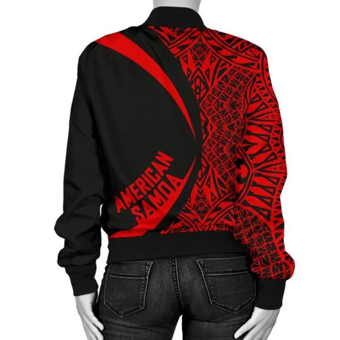 FUNSTUFFPRINT American Samoa Women's Bomber Jacket - Circle Style 06 3D Bomber Jacket