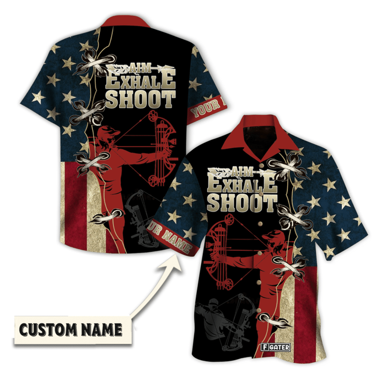 Custoom American Archery Aim Exhale Shoot Hawaiian custom name hawaiian shirt