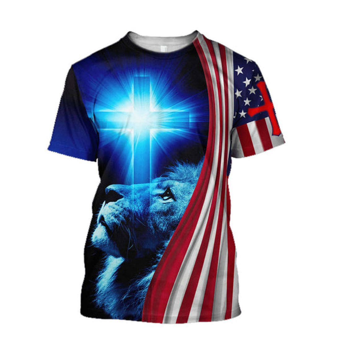 FUNSTUFFPRINT American By Birth Christian By The Grace Of God Jesus Shirts - Christian 3D T-shirt