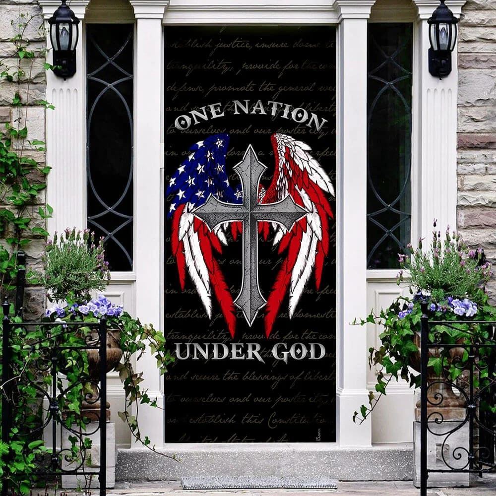 American Christian Cross Door Cover, One Nation Under God Door Cover, Christian Door Decor, Door Christian Church, Christian Door Plaques