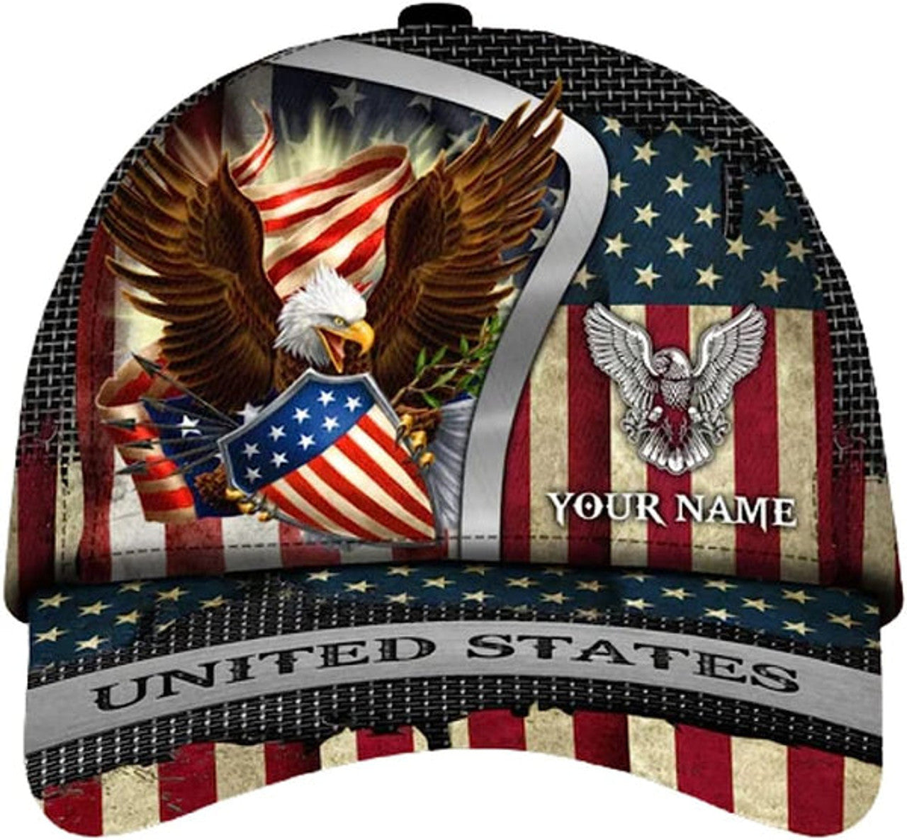 FUNSTUFFPRINT Custom American Eagle All Over Print Baseball Cap - Christian Hats For Men Women