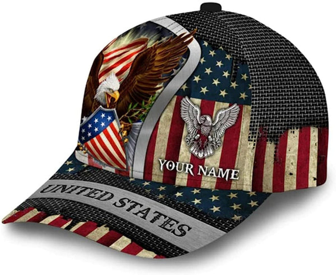 FUNSTUFFPRINT Custom American Eagle All Over Print Baseball Cap - Christian Hats For Men Women