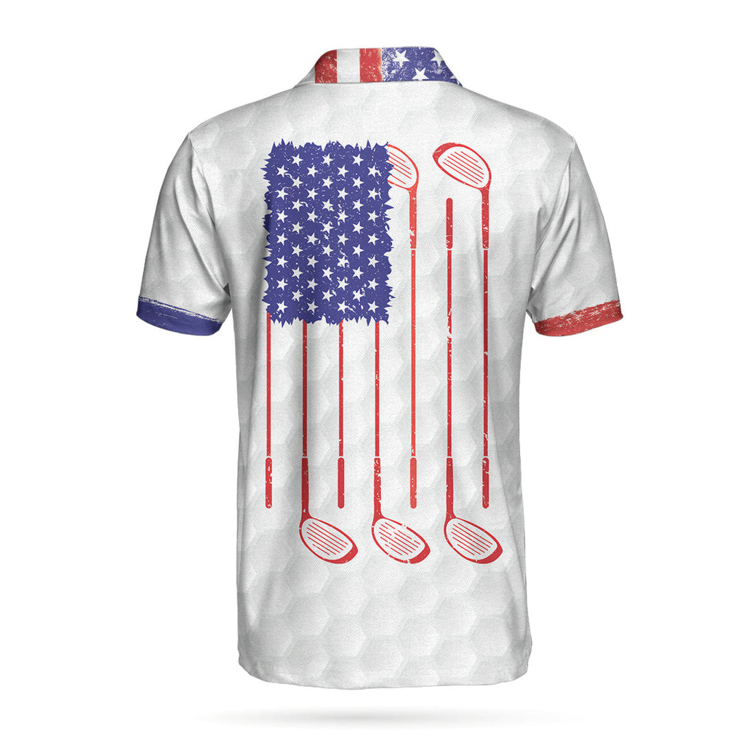American Golfer Short Sleeve Golf Men Polo Shirt, Golf Club Style American Flag Polo Shirt, Patriotic Golf Shirt For Men, Gift For Golfers