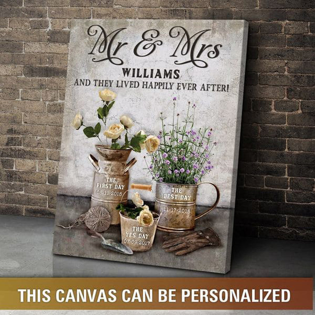 Custom And They Lived Happyly Ever After, Gardening Poster, Poster Decor Customized Personalized NAME Poster and Canvas