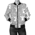 FUNSTUFFPRINT Angel Print Pattern Women Casual 3D Bomber Jacket