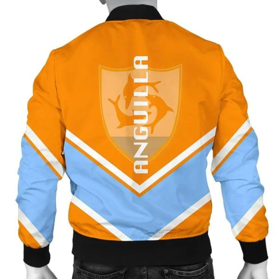 FUNSTUFFPRINT Anguilla Coat Of Arms Men Bomber Jacket Lucian Style 3D Bomber Jacket