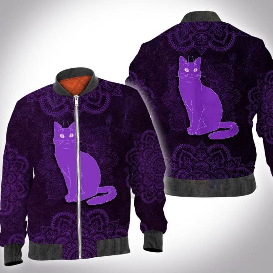 FUNSTUFFPRINT Animal mandala cat 3D All Over Printed Shirt, Bomber Jacket Size S - 5XL 3D Bomber Jacket