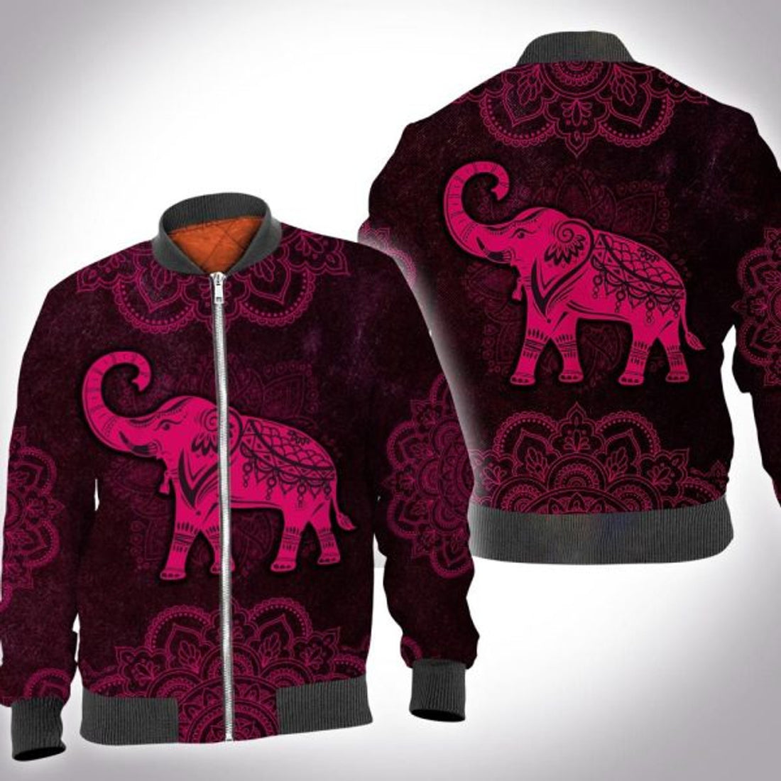 FUNSTUFFPRINT Animal mandala elephant 3D All Over Printed Shirt, Bomber Jacket Size S - 5XL 3D Bomber Jacket