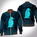 FUNSTUFFPRINT Animal mandala penguin 3D All Over Printed Shirt, Bomber Jacket Size S - 5XL 3D Bomber Jacket