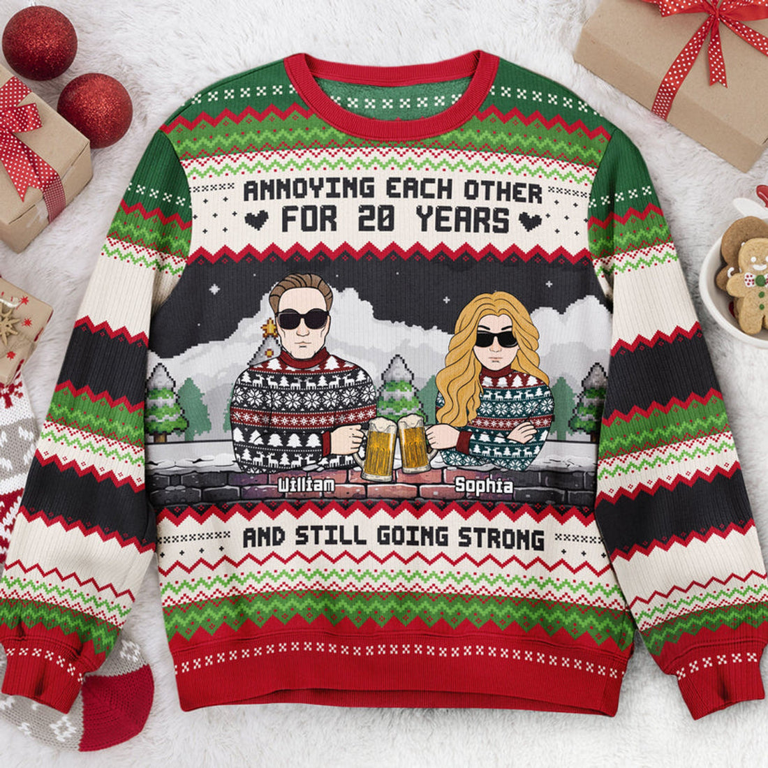 FUNSTUFFPRINT Custom Annoying Each Other Foryears And Still Going Strong Ugly Sweater