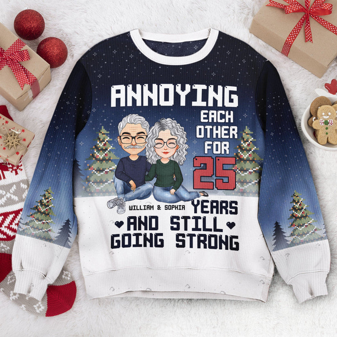 FUNSTUFFPRINT Custom Annoying Each Other Ugly Sweater