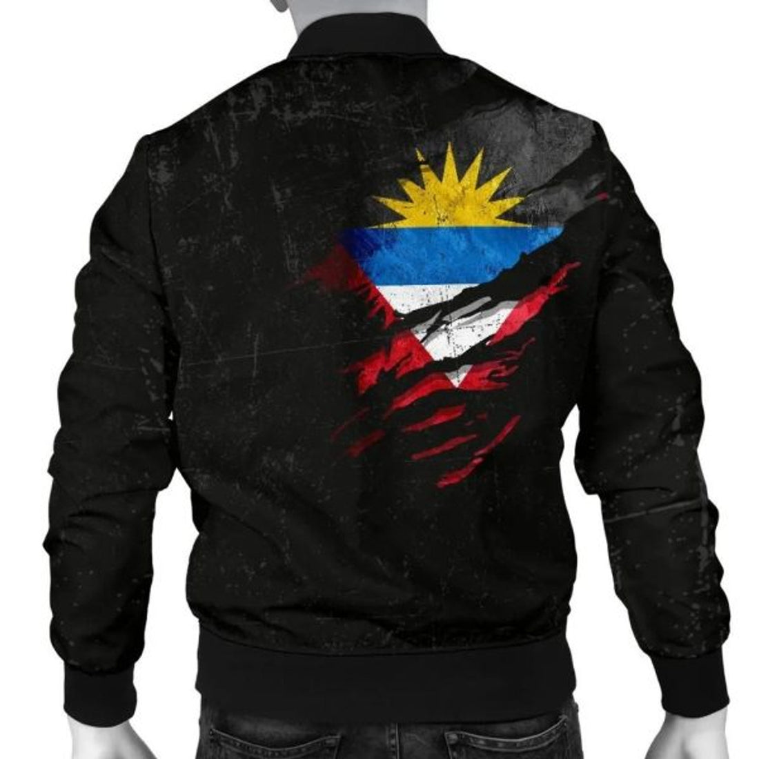 FUNSTUFFPRINT Antigua & Barbuda In Me Men's Bomber Jacke - Special Grunge Style 3D Bomber Jacket