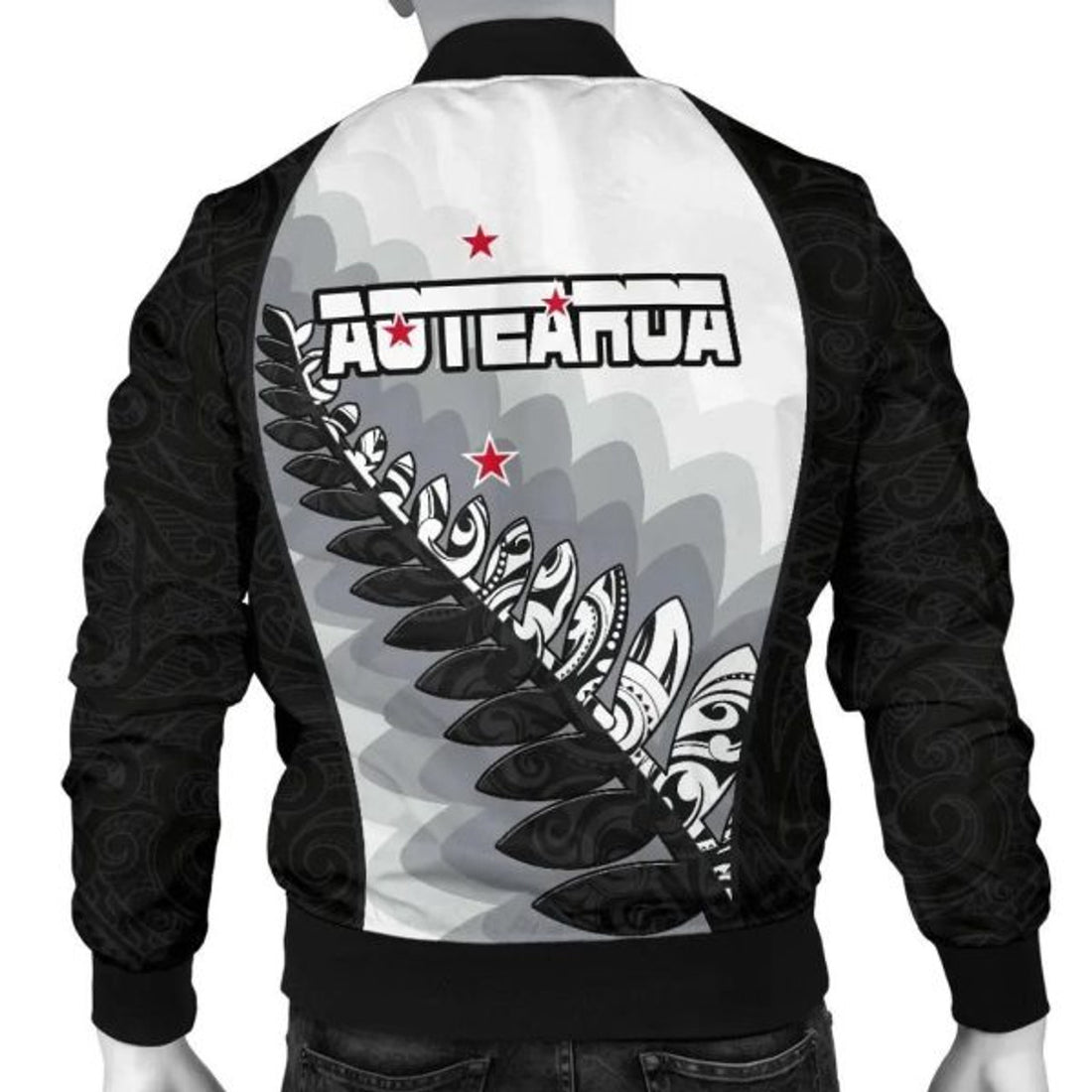FUNSTUFFPRINT Aotearoa Maori Silver Fern Men's Bomber Jacket 3D Bomber Jacket