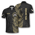 Custom Golden Tribal Custom Bowling Jerseys for Men, Perfect Shirt for Bowling Lover, Bowling Jersey Shirt