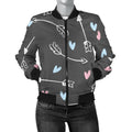 FUNSTUFFPRINT Archery Heart Pattern Print Women Casual 3D Bomber Jacket