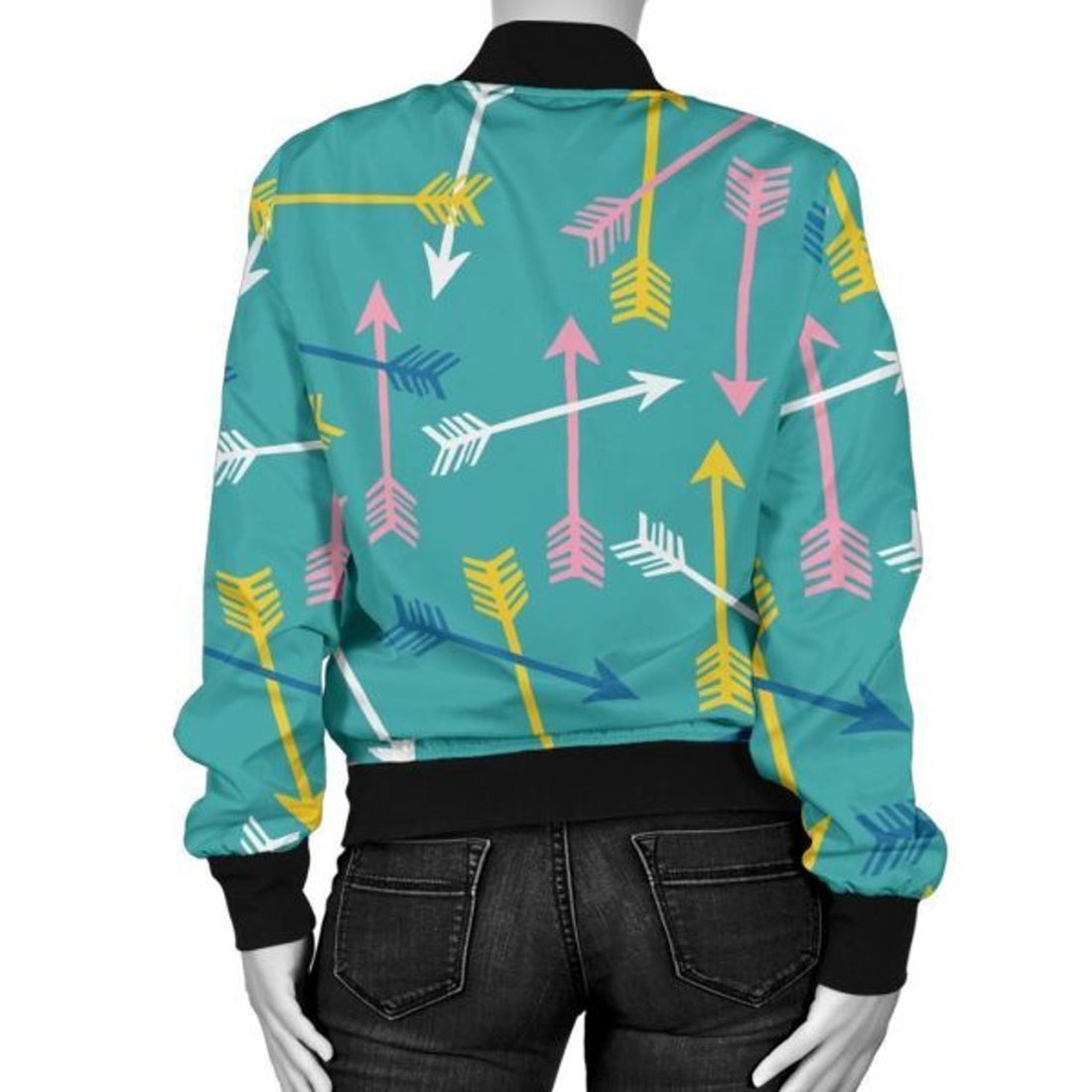 FUNSTUFFPRINT Archery Pattern Print Women Casual 3D Bomber Jacket