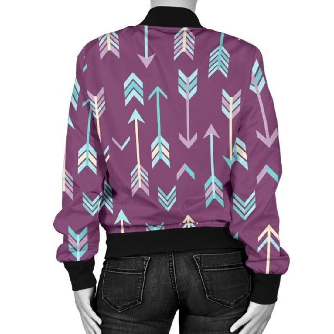 FUNSTUFFPRINT Archery Print Pattern Women Casual 3D Bomber Jacket