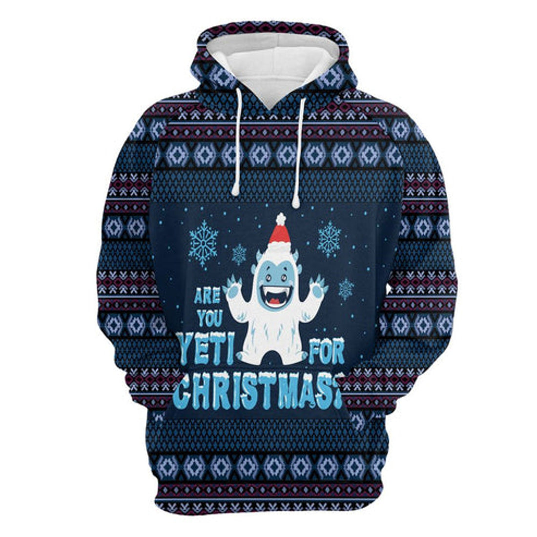 FUNSTUFFPRINT 3D Are You Yeti For Christmas All Over 3D Hoodie and Zip Hoodie