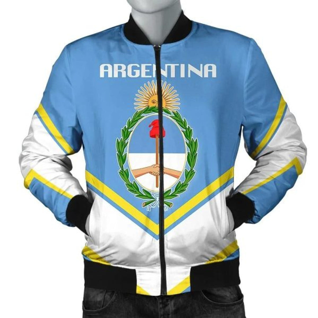 FUNSTUFFPRINT Argentina Coat Of Arms Men Bomber Jacket Lucian Style 3D Bomber Jacket