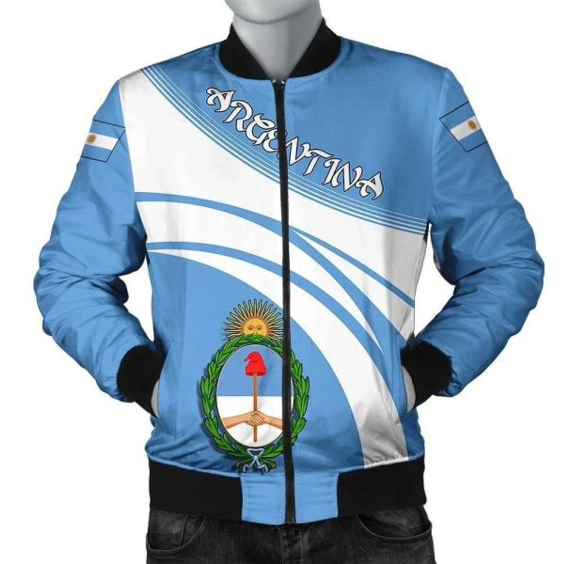 FUNSTUFFPRINT Argentina Coat Of Arms Men Bomber Jacketticket W 3D Bomber Jacket