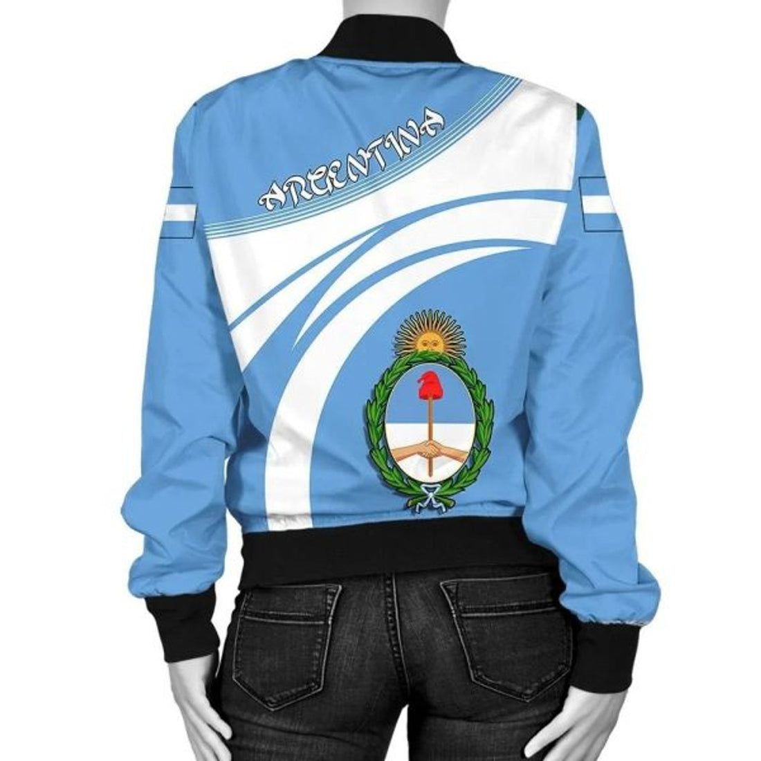 FUNSTUFFPRINT Argentina Coat Of Arms Women Bomber Jacket Cricket 3D Bomber Jacket