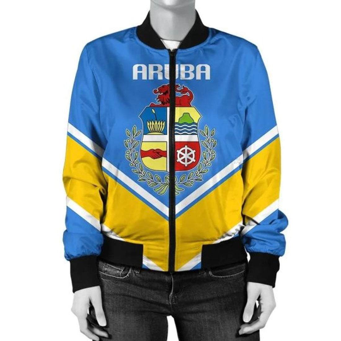 FUNSTUFFPRINT Arkansas Coat Of Arms Women Bomber Jacket Lucian Style 3D Bomber Jacket