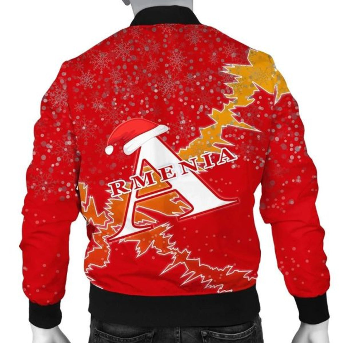 FUNSTUFFPRINT Armenia Christmas Coat Of Arms Men Bomber Jacket Style 3D Bomber Jacket