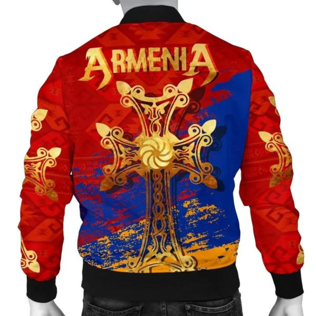 FUNSTUFFPRINT Armenia Khachkar, Armenian Cross Special Men's Bomber Jacket 3D Bomber Jacket