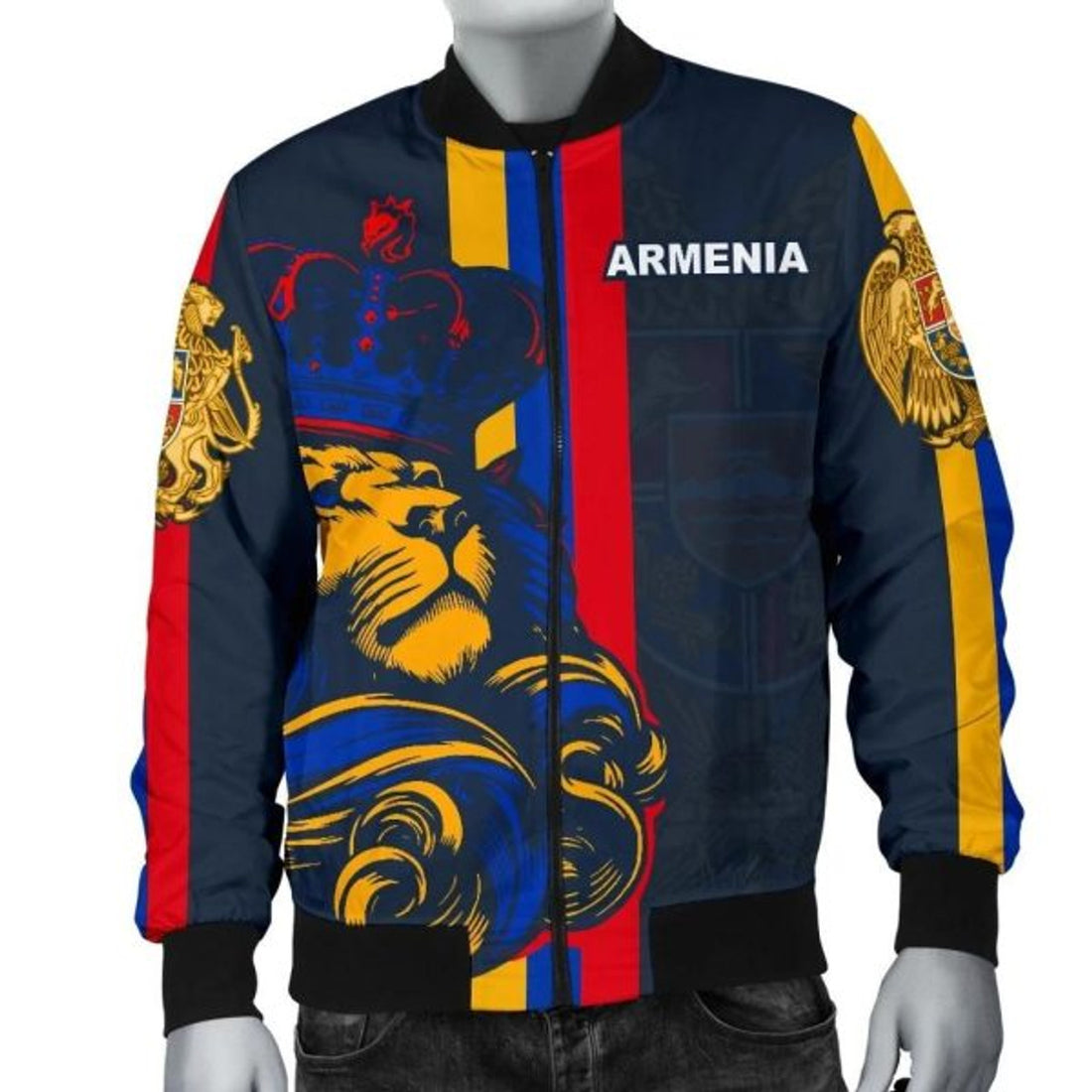 FUNSTUFFPRINT Armenia Lion Men's Bomber Jacket 3D Bomber Jacket