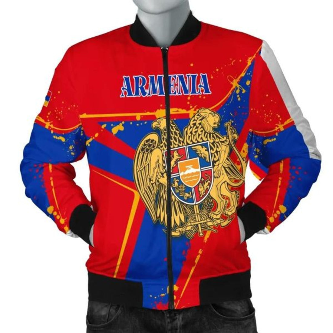FUNSTUFFPRINT Armenia Men's Bomber Jacket - The Pride of Armenia - 3D Bomber Jacket