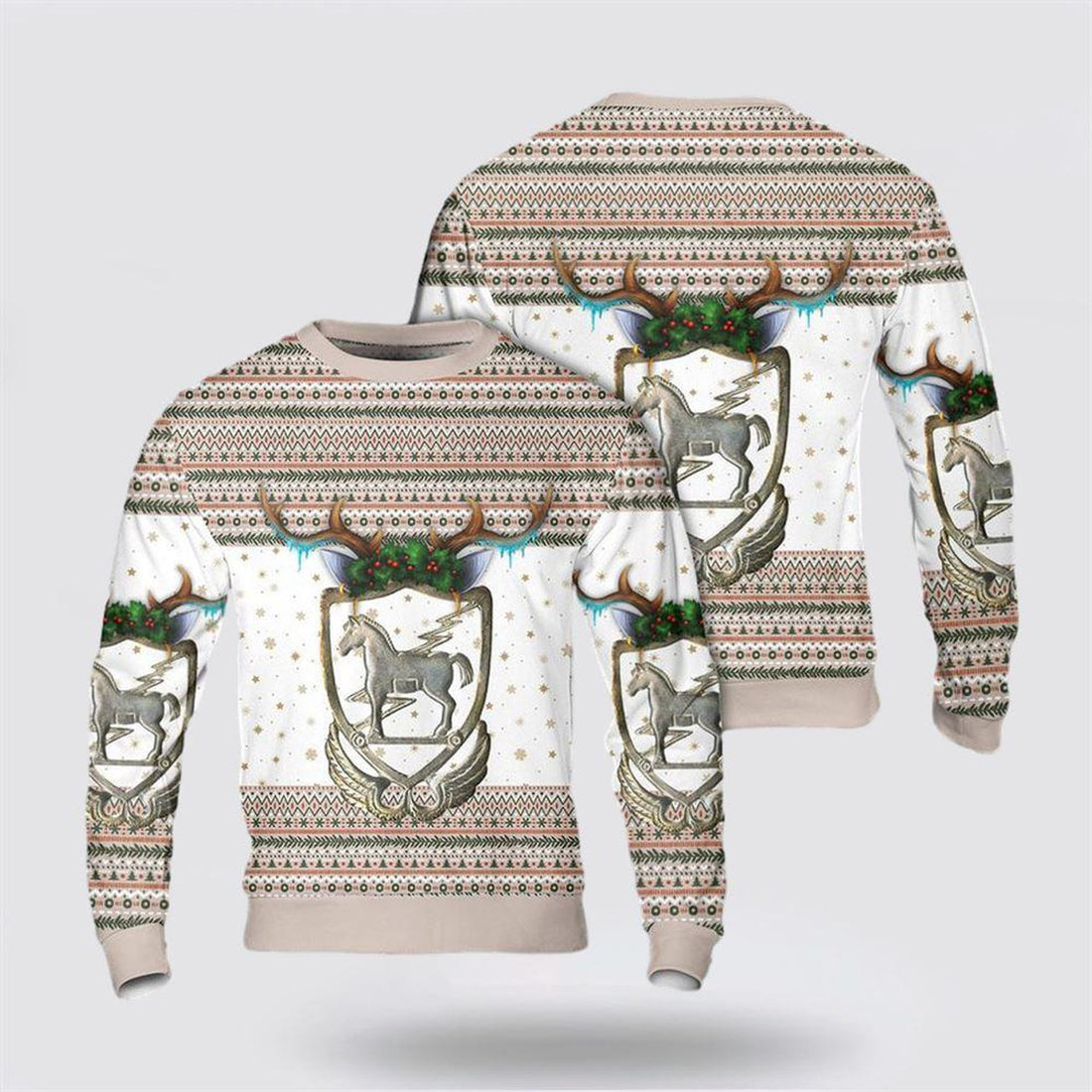 FUNSTUFFPRINT Army Sweater, US Army 10th Special Forces Group Christmas AOP Sweater  Ugly  Sweater