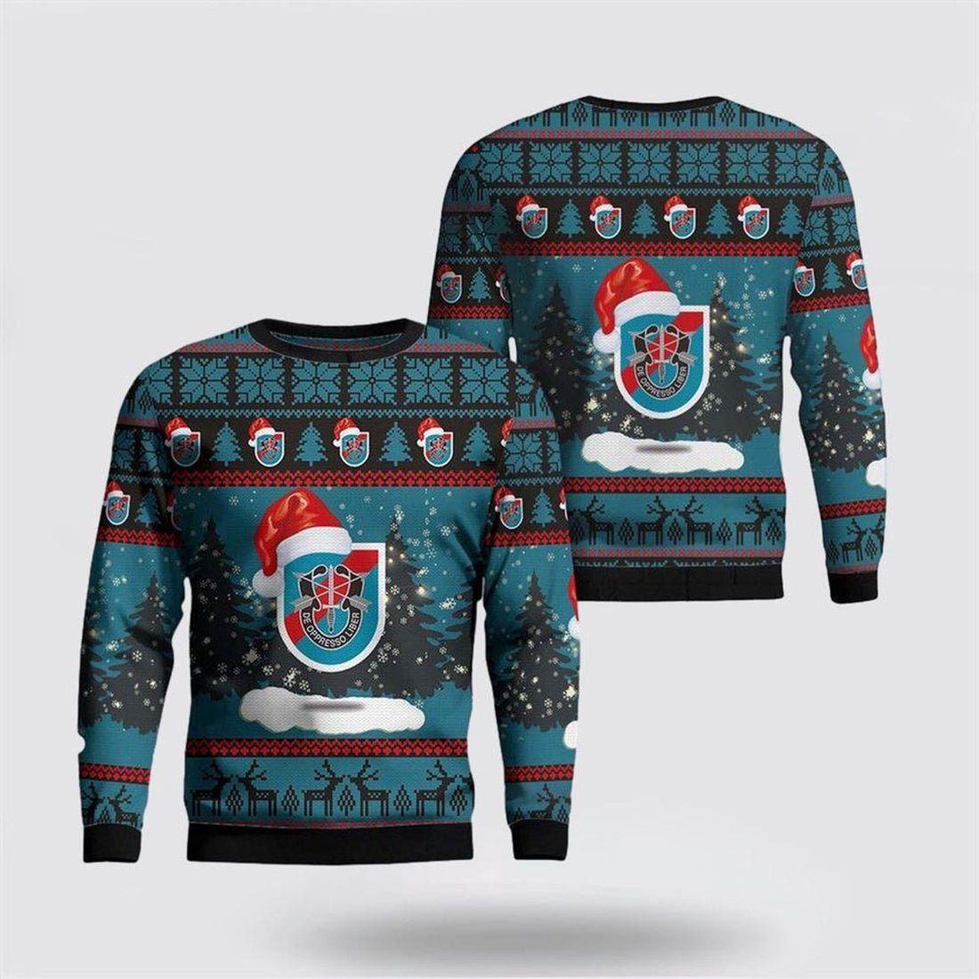 FUNSTUFFPRINT Army Sweater, US Army 20th Special Forces Group (20th SFG) Christmas Sweater  Ugly  Sweater