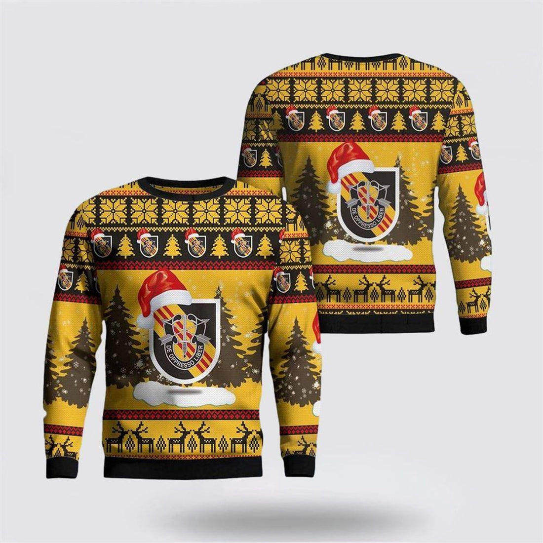FUNSTUFFPRINT Army Sweater, US Army 5th Special Forces Group (5th SFG) Ugly Christmas Sweater  Ugly  Sweater