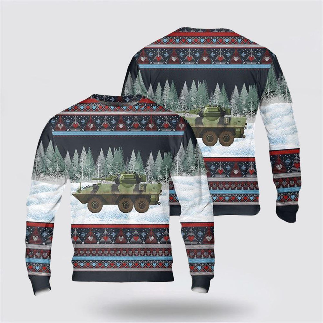 FUNSTUFFPRINT Army Sweater, US Army AVGP Cougar Ugly Christmas Sweater  Ugly  Sweater