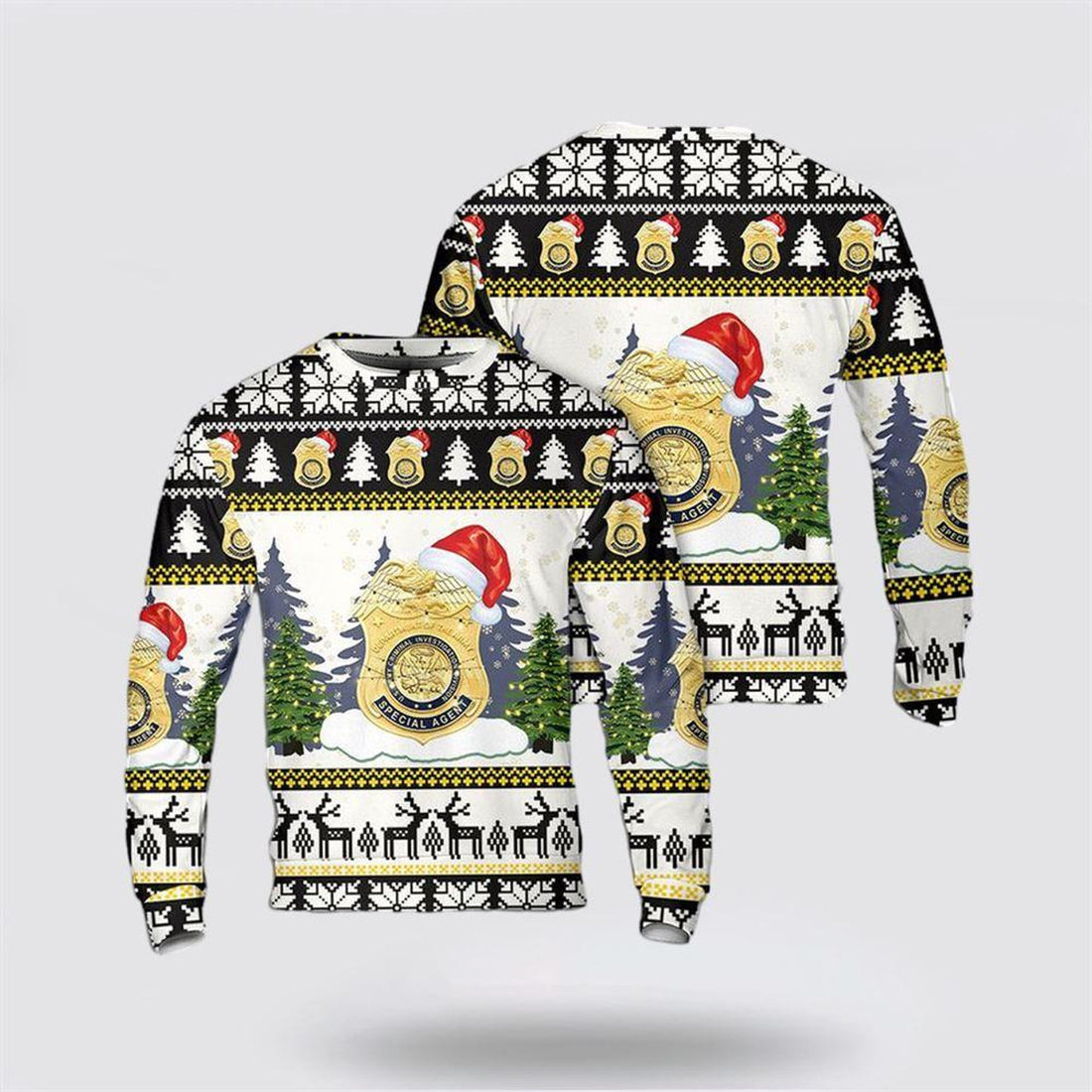 FUNSTUFFPRINT Army Sweater, US Army Criminal Investigation Division Christmas Sweater  Ugly  Sweater
