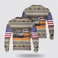 FUNSTUFFPRINT Army Sweater, US Army M4A3 Sherman Christmas Sweater Ugly Sweater