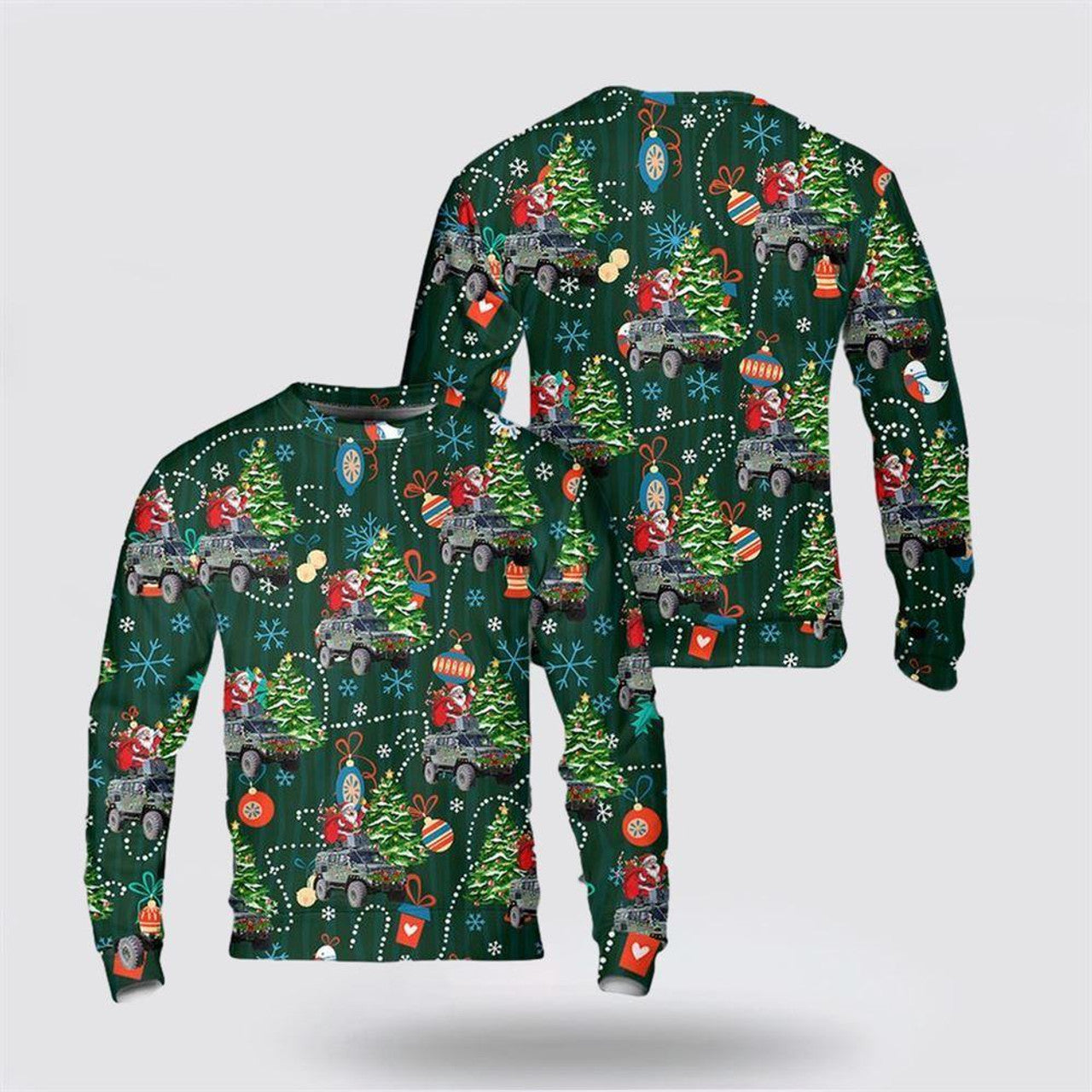 FUNSTUFFPRINT Army Sweater, US Army RG 32 Scout Terrangbil 16 Christmas Sweater Ugly Sweater