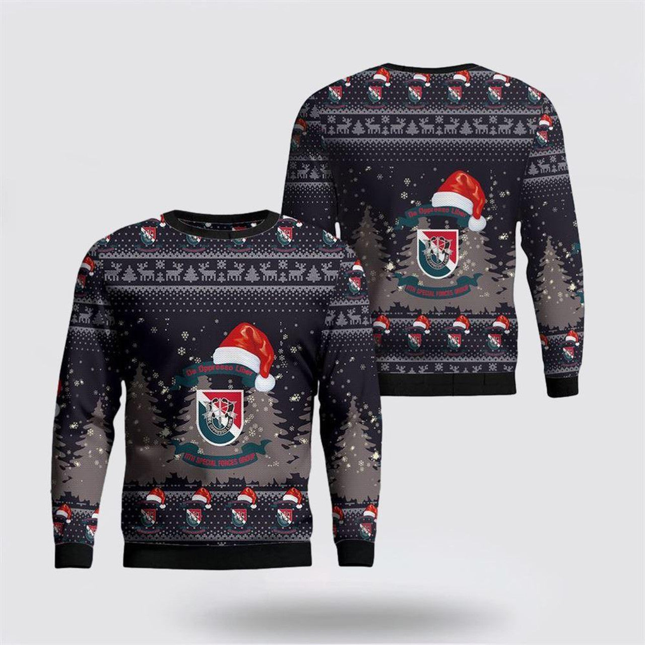 FUNSTUFFPRINT Army Sweater, US Army Special 11th Special Forces Group (11th SFG)(A) Christmas Sweater Ugly Sweater