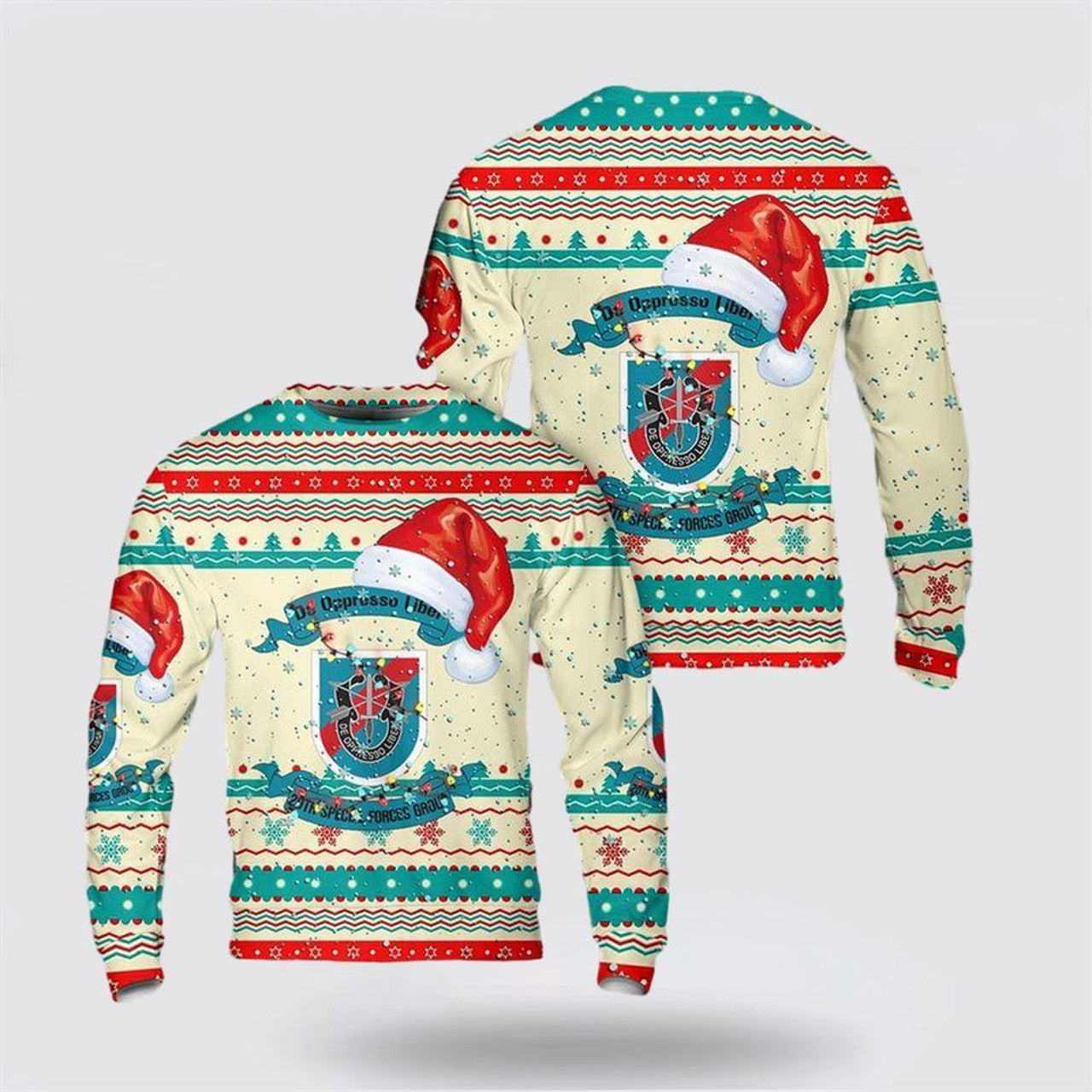 FUNSTUFFPRINT Army Sweater, US Army Special 20th Special Forces Group (20th SFG)(A)) Christmas Sweater Ugly Sweater