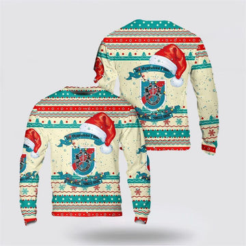 FUNSTUFFPRINT Army Sweater, US Army Special 20th Special Forces Group (20th SFG)(A)) Christmas Sweater Ugly Sweater