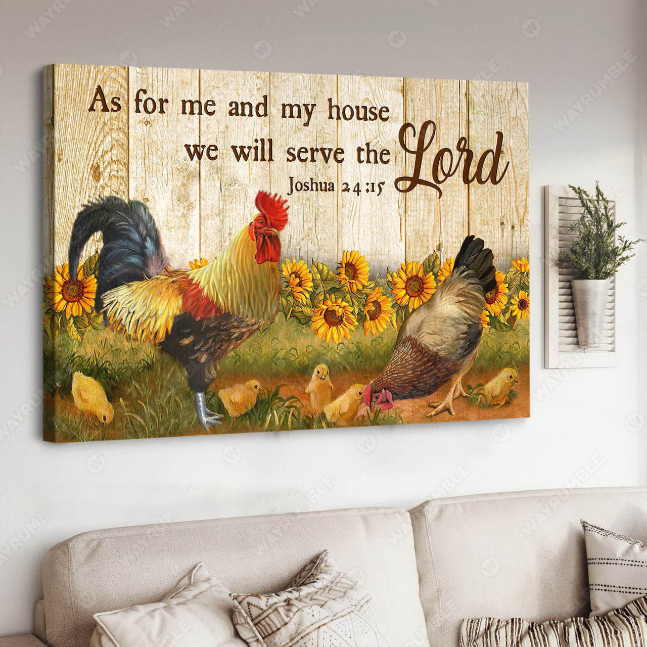 As For Me And My House We Will Serve The Lord, Chicken Poster Poster and Canvas