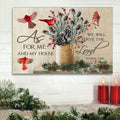 As For Me And My House Christmas Wall Art Canvas Decoration - Religious Wall Art Canvas