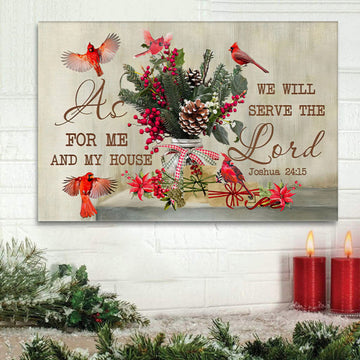 As For Me And My House Joshua Christmas Wall Art Canvas Print - Art On Wall - Wall Decorator